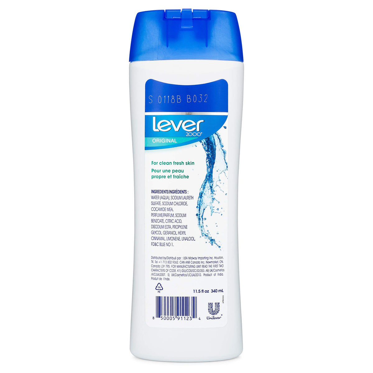Lever 2000 Body Wash Original Fresh Scent with a shower scene