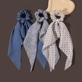 LFOUVRE floral print hair scarf scrunchie close-up