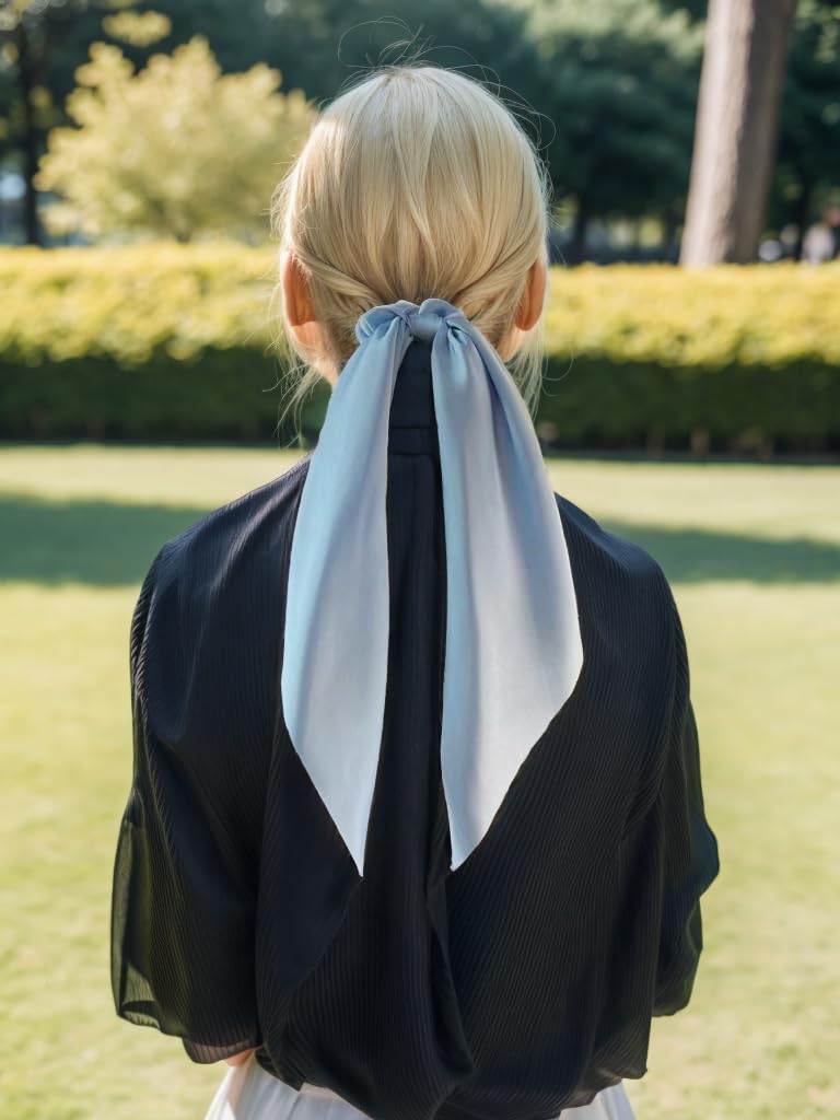 LFOUVRE Hair Scarf Scrunchies with knotted bow detail