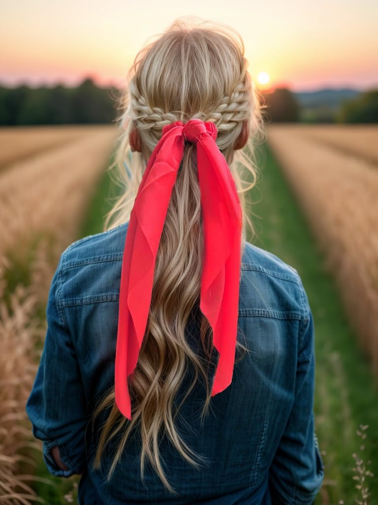 LFOUVRE hair scrunchie with ribbon detail