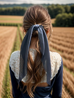 LFOUVRE scrunchie wrapped around a bun hairstyle