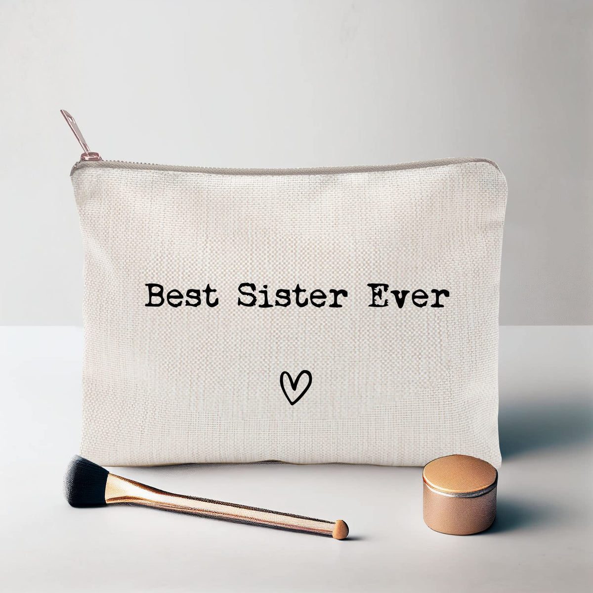 LICOBG Best Sister Ever Makeup Case in lifestyle setting