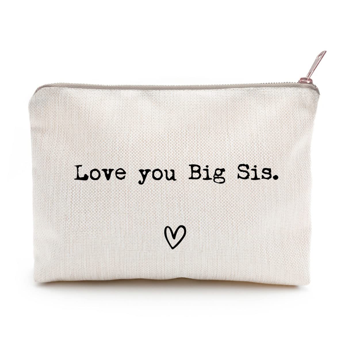 LICOBG Love You Big Sister Makeup Case front view with golden zipper