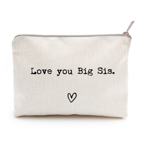 LICOBG Love You Big Sister Makeup Case front view with golden zipper