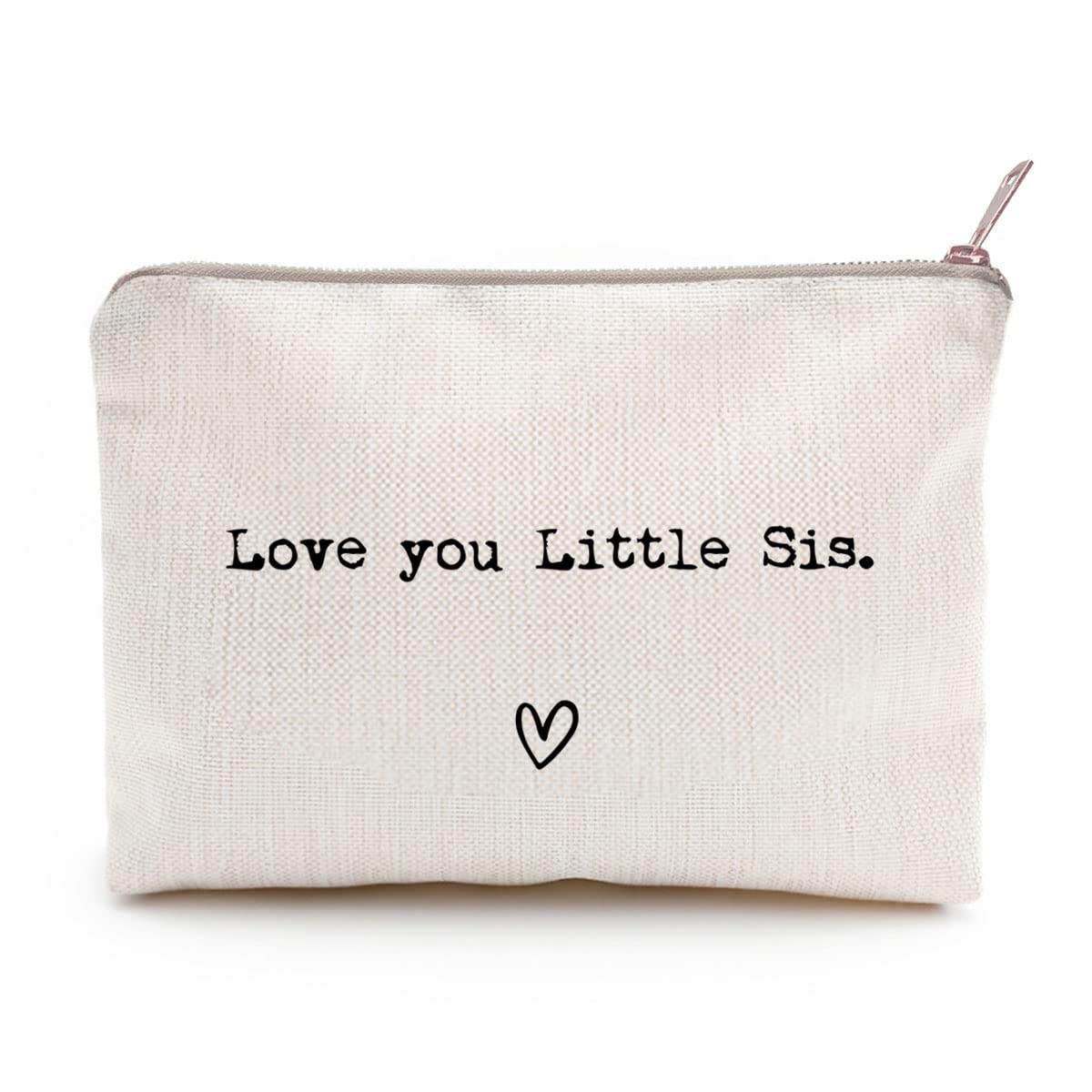 LICOBG Love You Little Sis Makeup Case front view with golden zipper