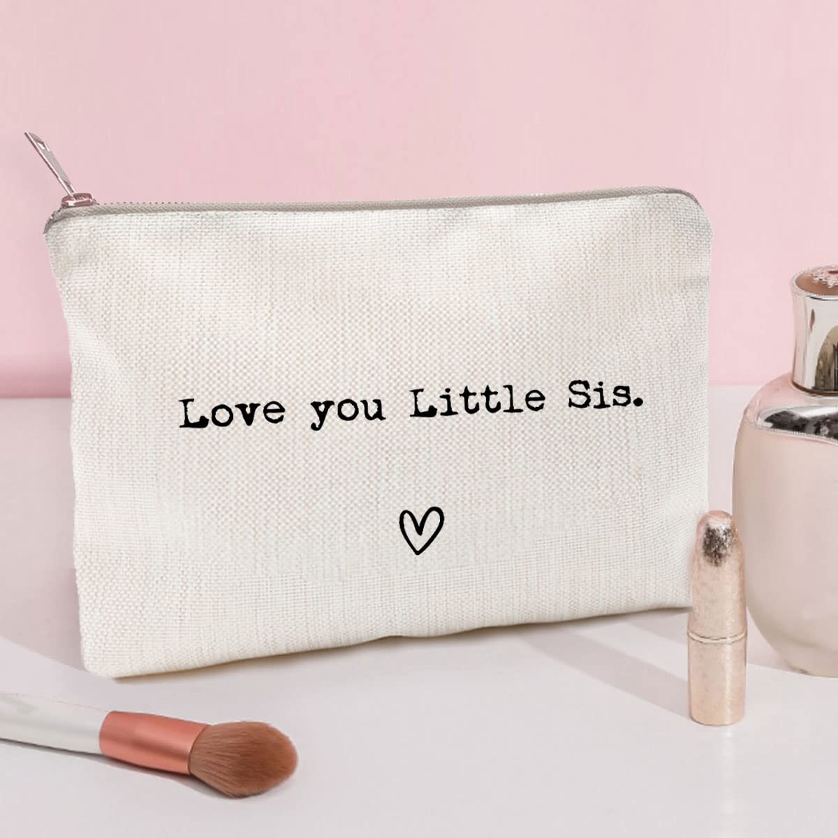 LICOBG Love You Little Sis Makeup Case side view showing size
