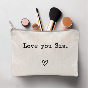 LICOBG Love You Sister Makeup Case in lifestyle setting