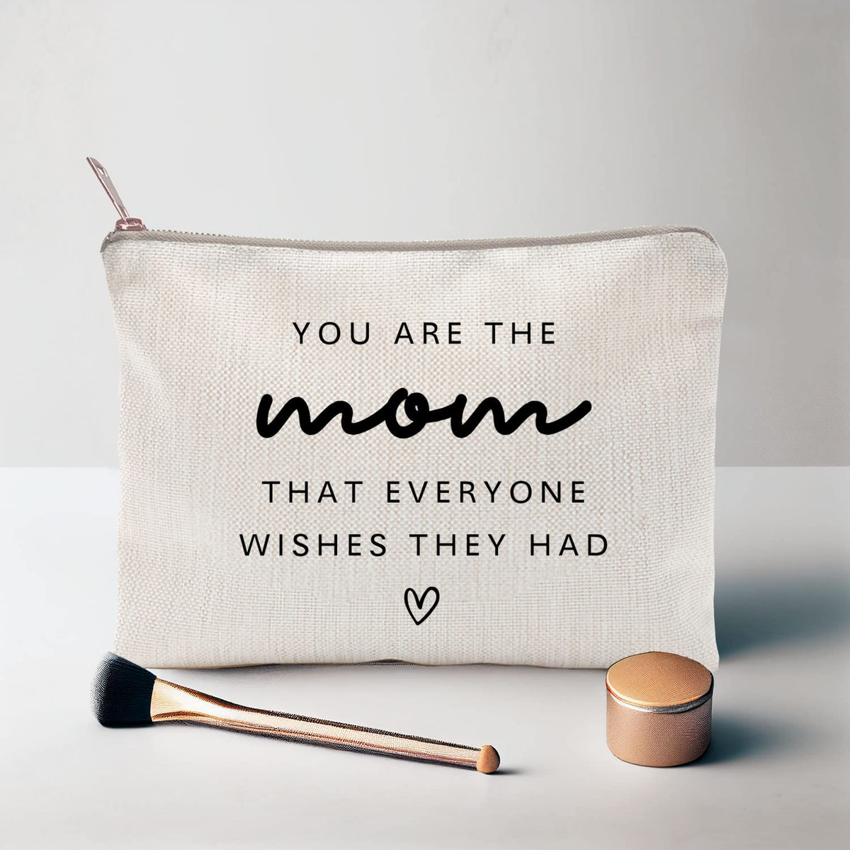 LICOBG Makeup Bag for Mom displayed with cosmetics inside