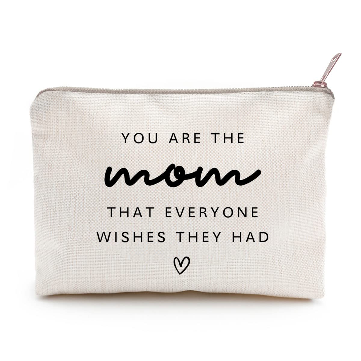 LICOBG Makeup Bag for Mom front view with golden brass zipper