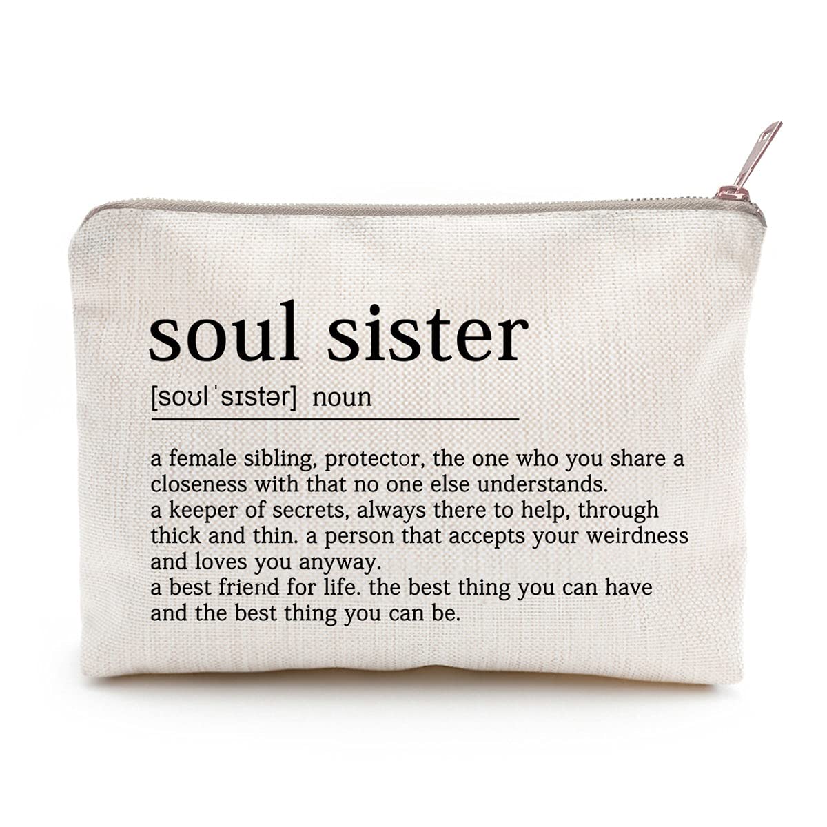 LICOBG Soul Sister Makeup Case front view with motivational quote