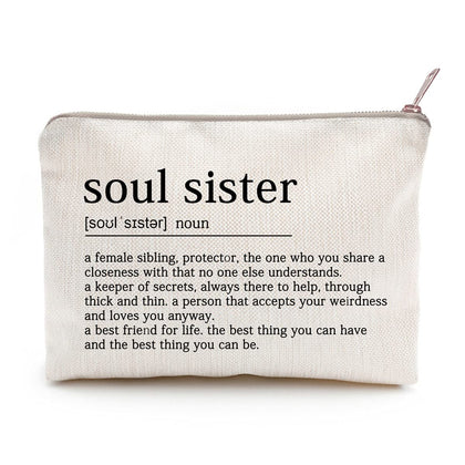 LICOBG Soul Sister Makeup Case front view with motivational quote