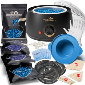 Lifestance Complete Home Waxing Kit contents including wax warmer and accessories