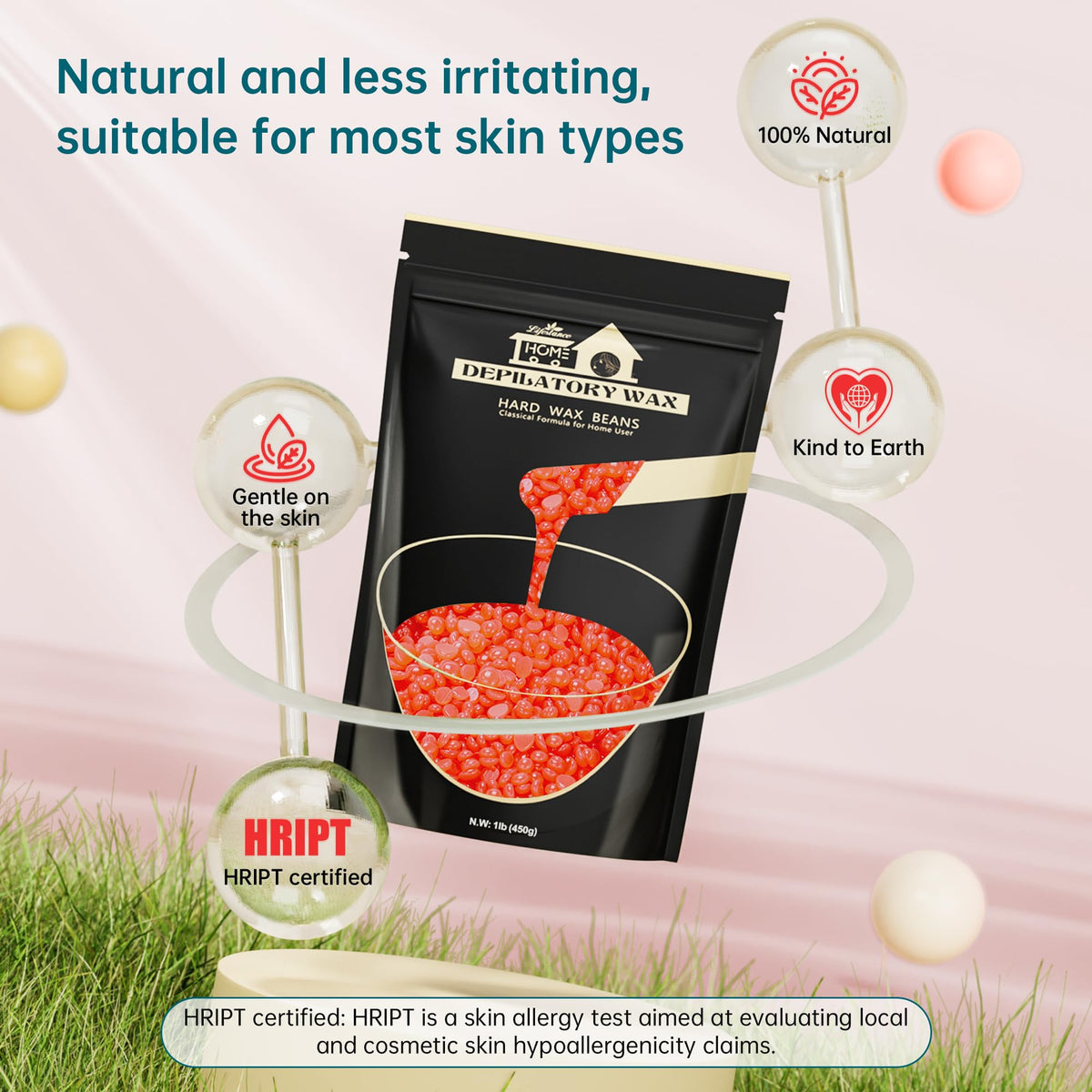 Lifestance Hard Wax Beads 1lb Strawberry Red close-up