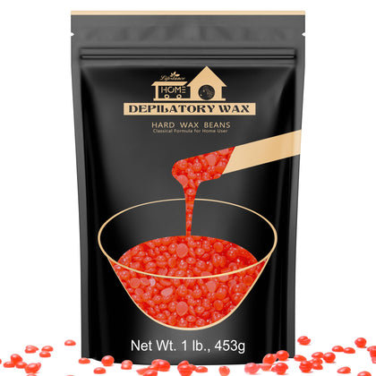 Lifestance Hard Wax Beads 1lb Strawberry Red front view