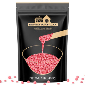 Lifestance Hard Wax Beans Hair Removal Kit 1lb pink wax front view