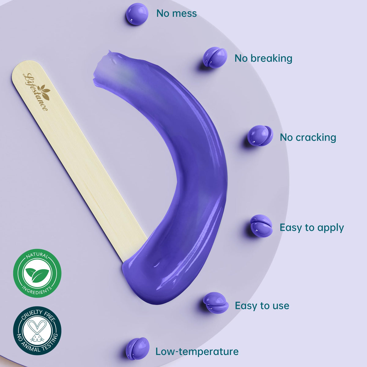 Lifestance Hard Wax Beans Lavender application on skin