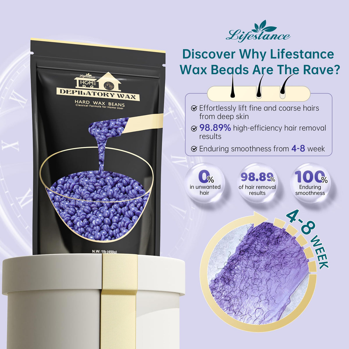 Lifestance Hard Wax Beans Lavender packaging