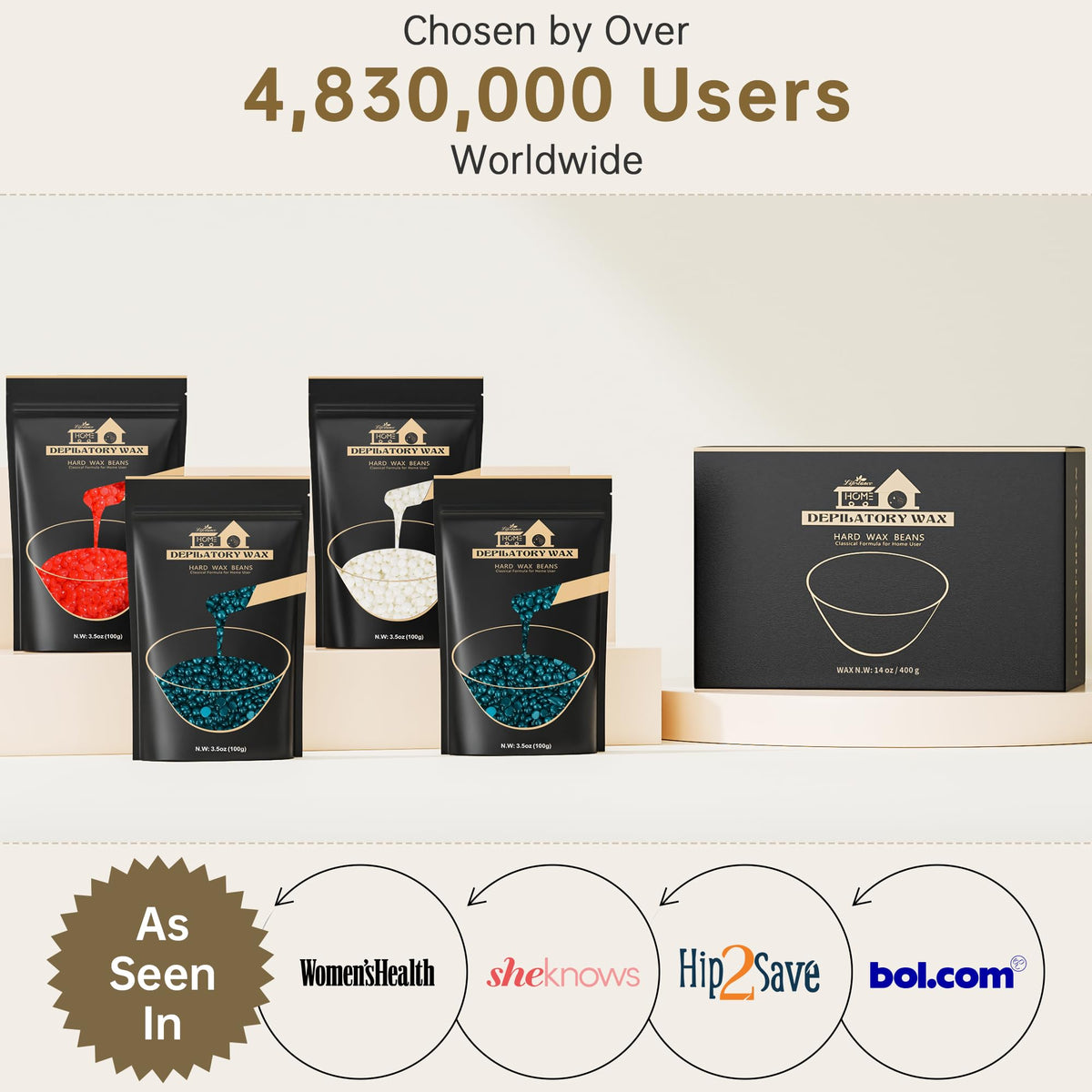 Lifestance wax beads in use during a waxing session