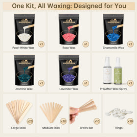 Lifestance wax beads set displayed with large and medium sticks