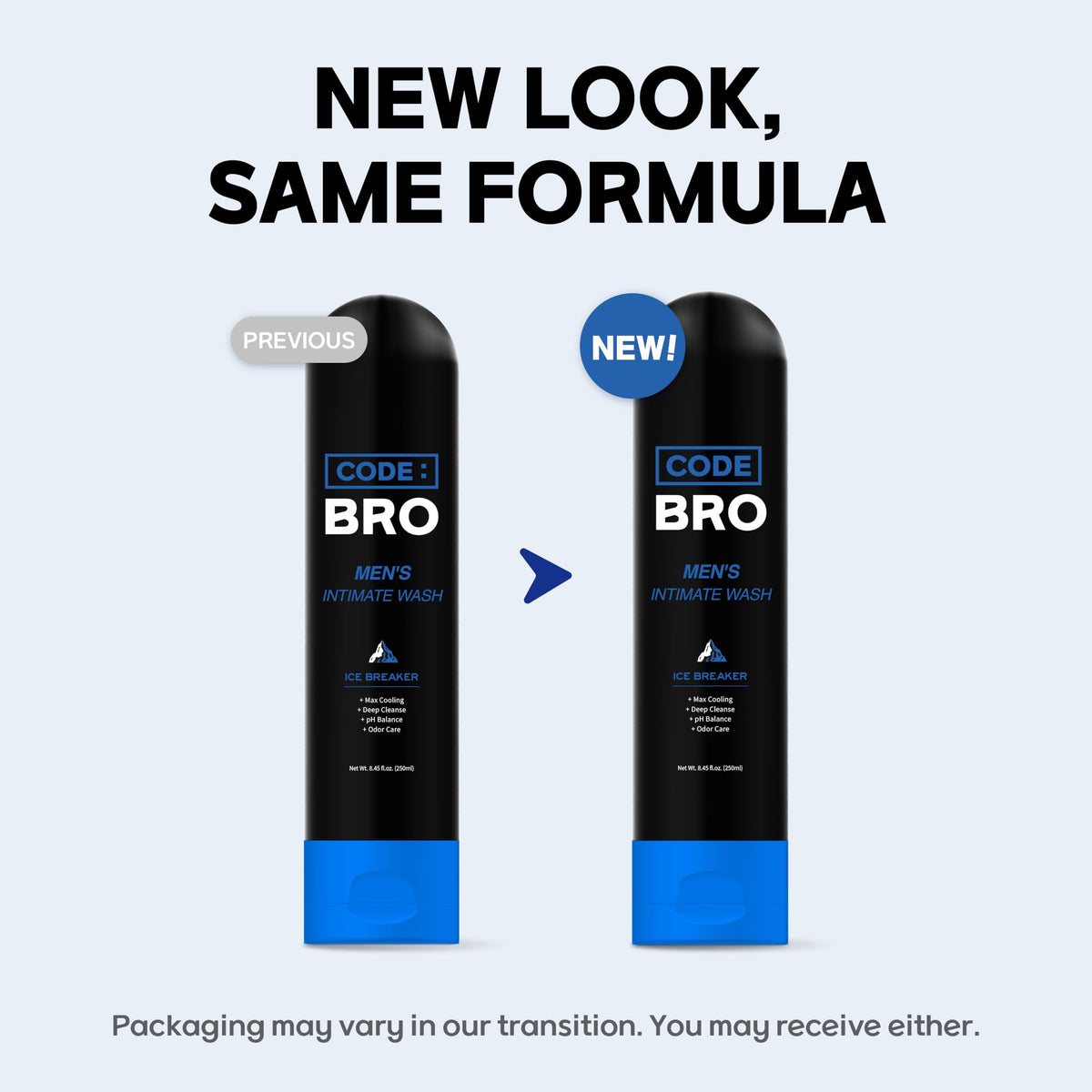 Lifestyle image featuring Code Bro Men's Intimate Wash Ice Breaker