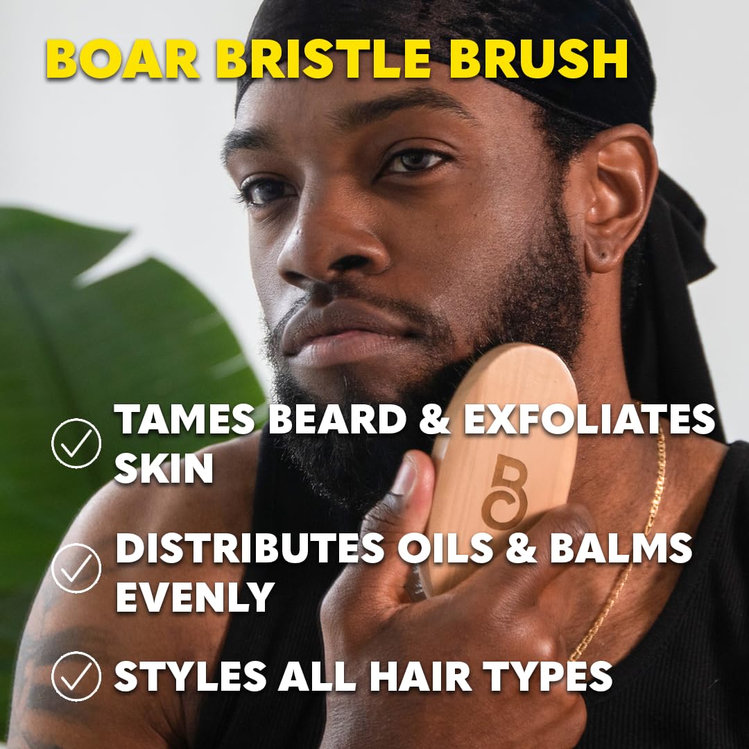 Lifestyle image of a man using beard products