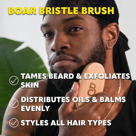 Lifestyle image of a man using beard products