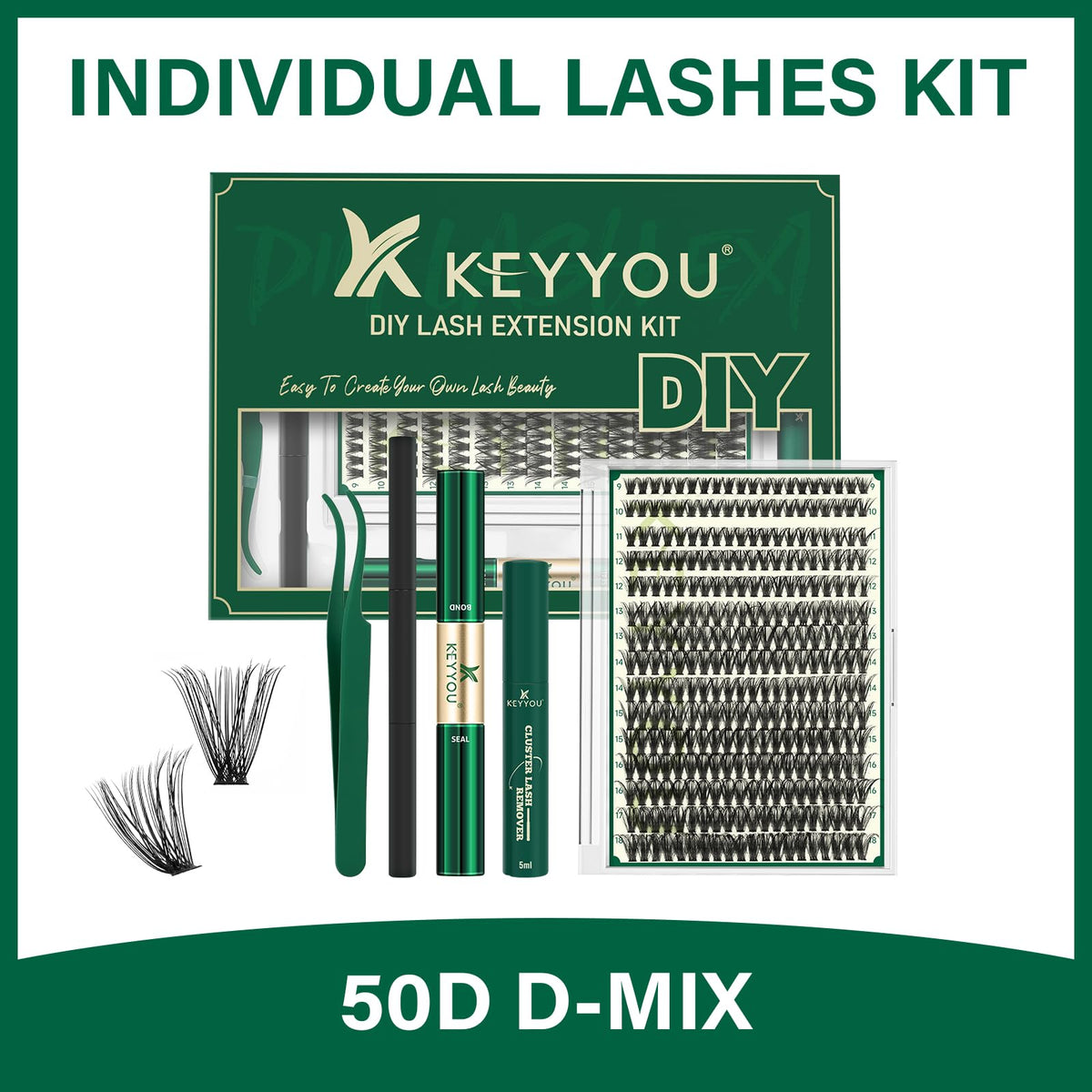 Lifestyle image of a user applying KEYYOU false lashes