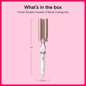 Lifestyle image of a woman styling hair with Conair Triple Barrel Curling Iron