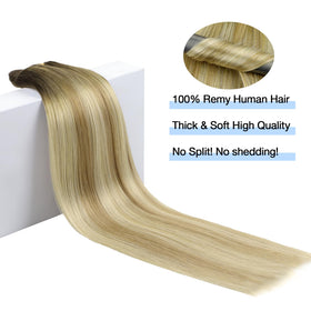 Lifestyle image of a woman wearing DOORES Clip in Hair Extensions
