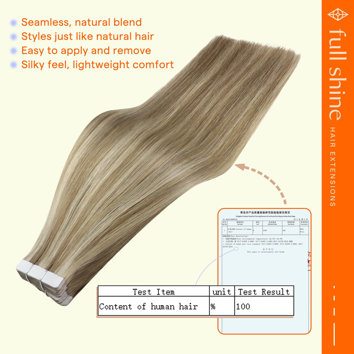 Lifestyle image of a woman wearing Full Shine Tape In Hair Extensions