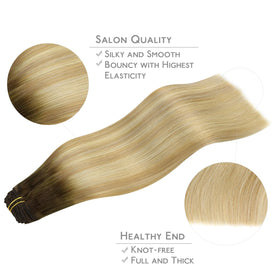 Lifestyle image of a woman wearing Wennalife clip in hair extensions