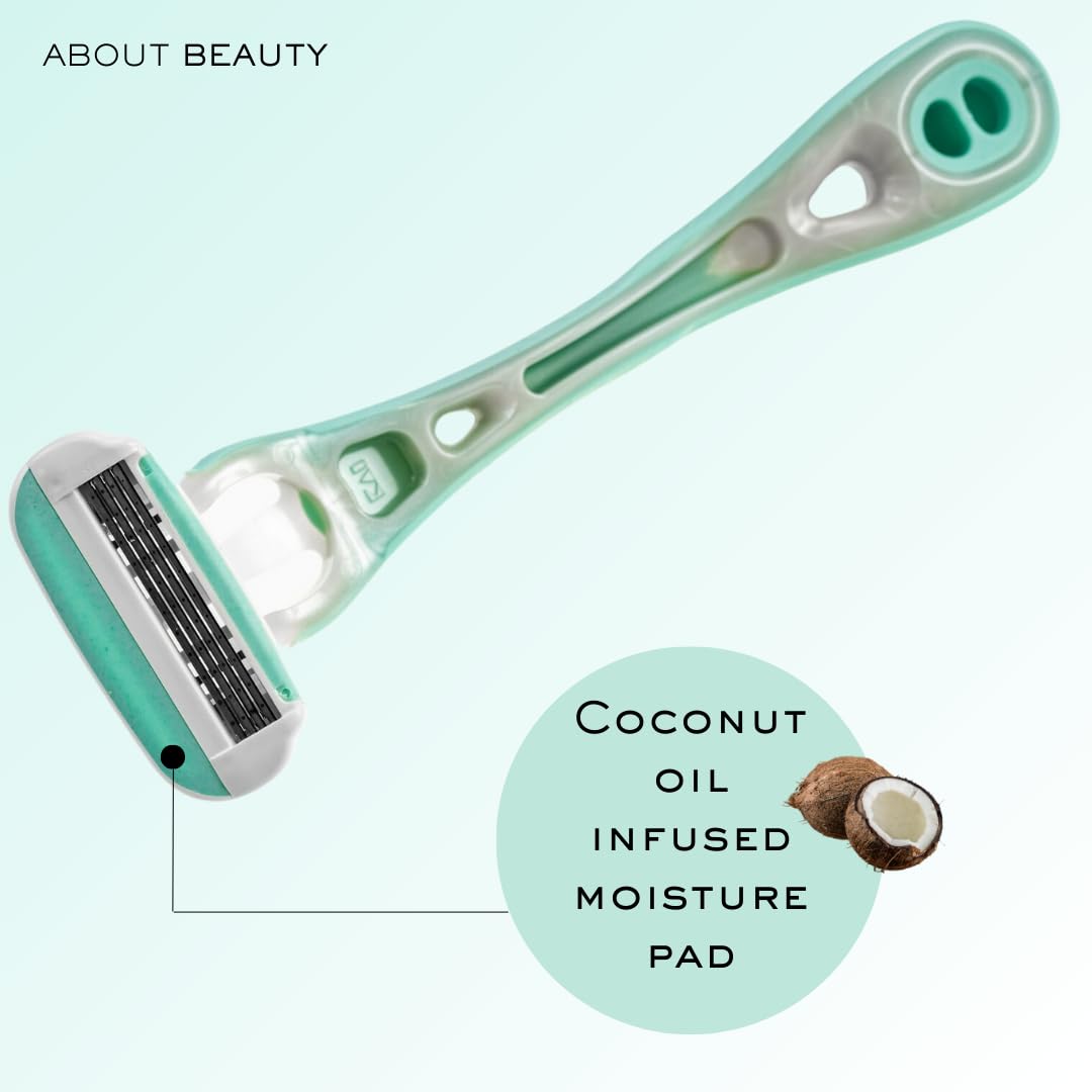 Lifestyle image of About Face razors on a bathroom counter