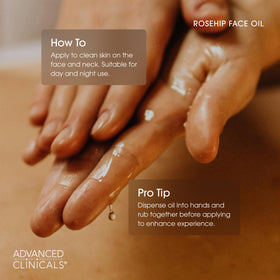 Lifestyle image of Advanced Clinicals Rosehip Oil on vanity