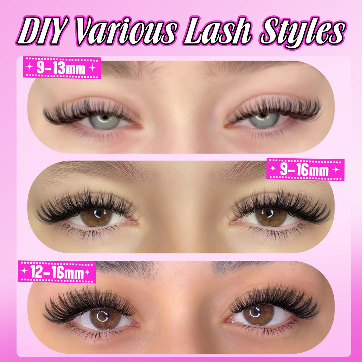 Lifestyle image of applying Yawamica lash clusters