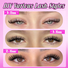 Lifestyle image of applying Yawamica lash clusters