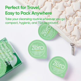 Lifestyle image of BANILA CO balm kit on a bathroom counter