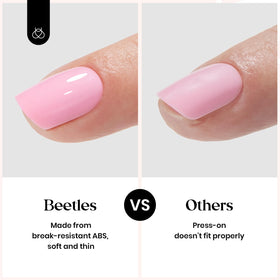 Lifestyle image of beetles press on nails applied