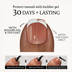 Lifestyle image of BTARTBOXNAILS French Tip Press On Toenails in use