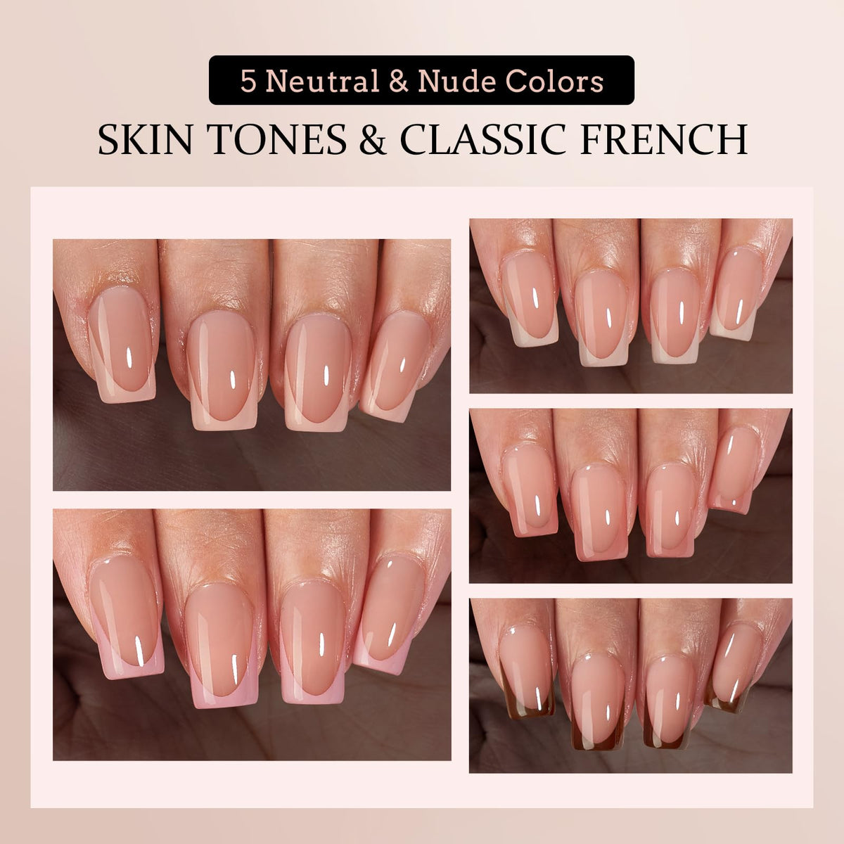 Lifestyle image of BTARTBOXNAILS SkinTone French Tip Press On Nails in use