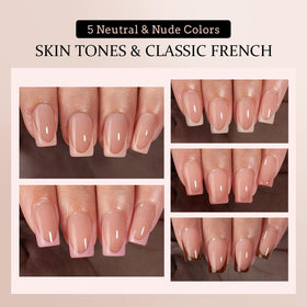 Lifestyle image of BTARTBOXNAILS SkinTone French Tip Press On Nails in use