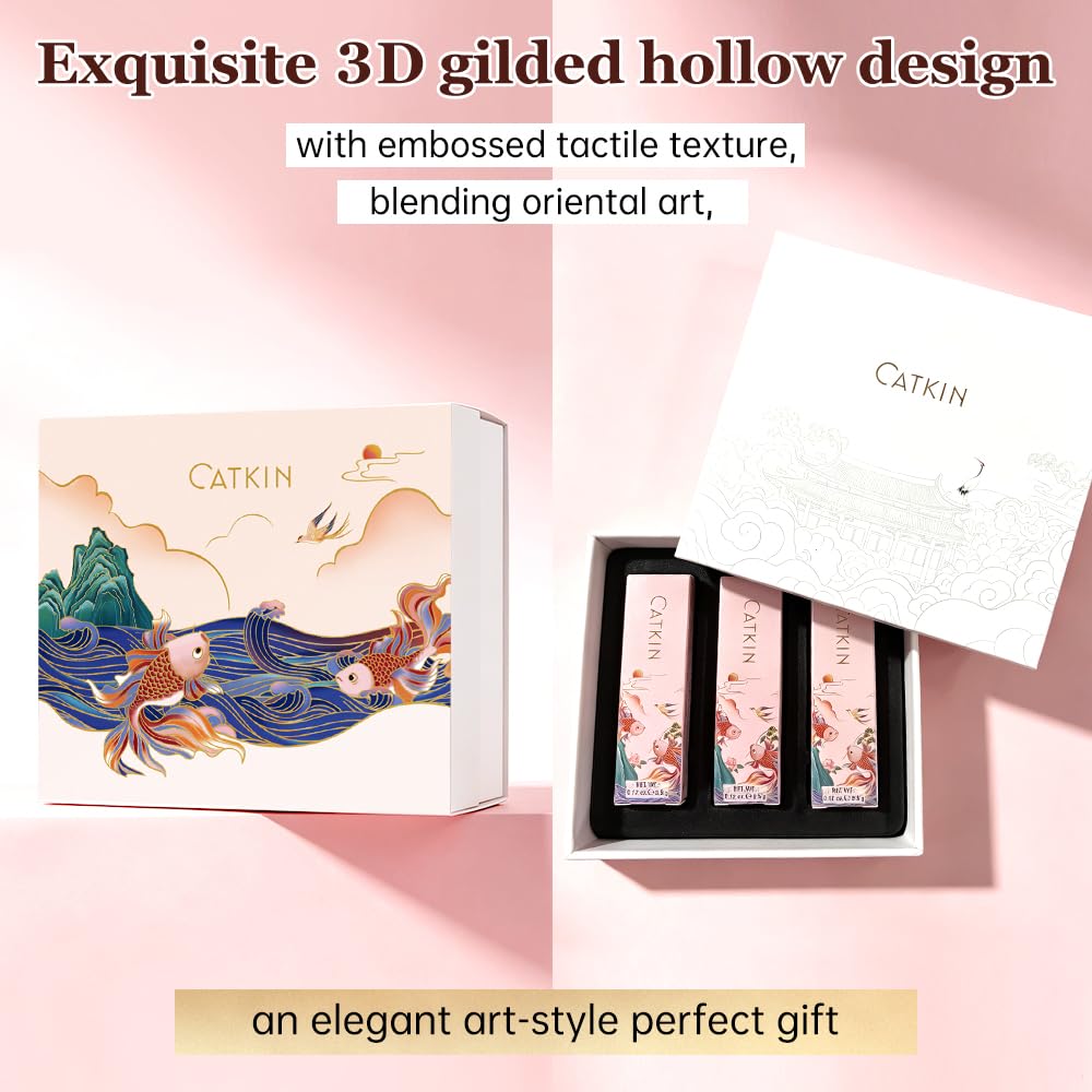 Lifestyle image of Catkin Lip Balm on a vanity with makeup