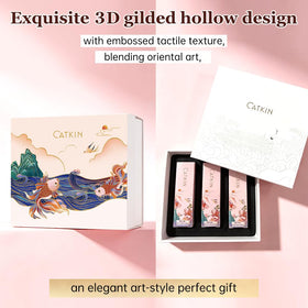 Lifestyle image of Catkin Lip Balm on a vanity with makeup