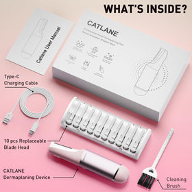 Lifestyle image of CATLANE Dermaplane Razor on a bathroom counter