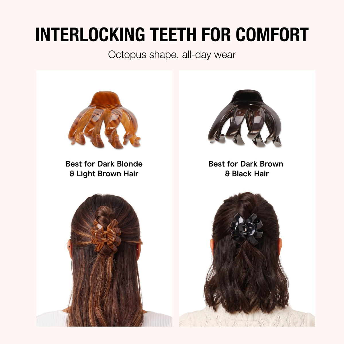 Lifestyle image of Conair Scünci Octopus Claw Clip securing thick hair