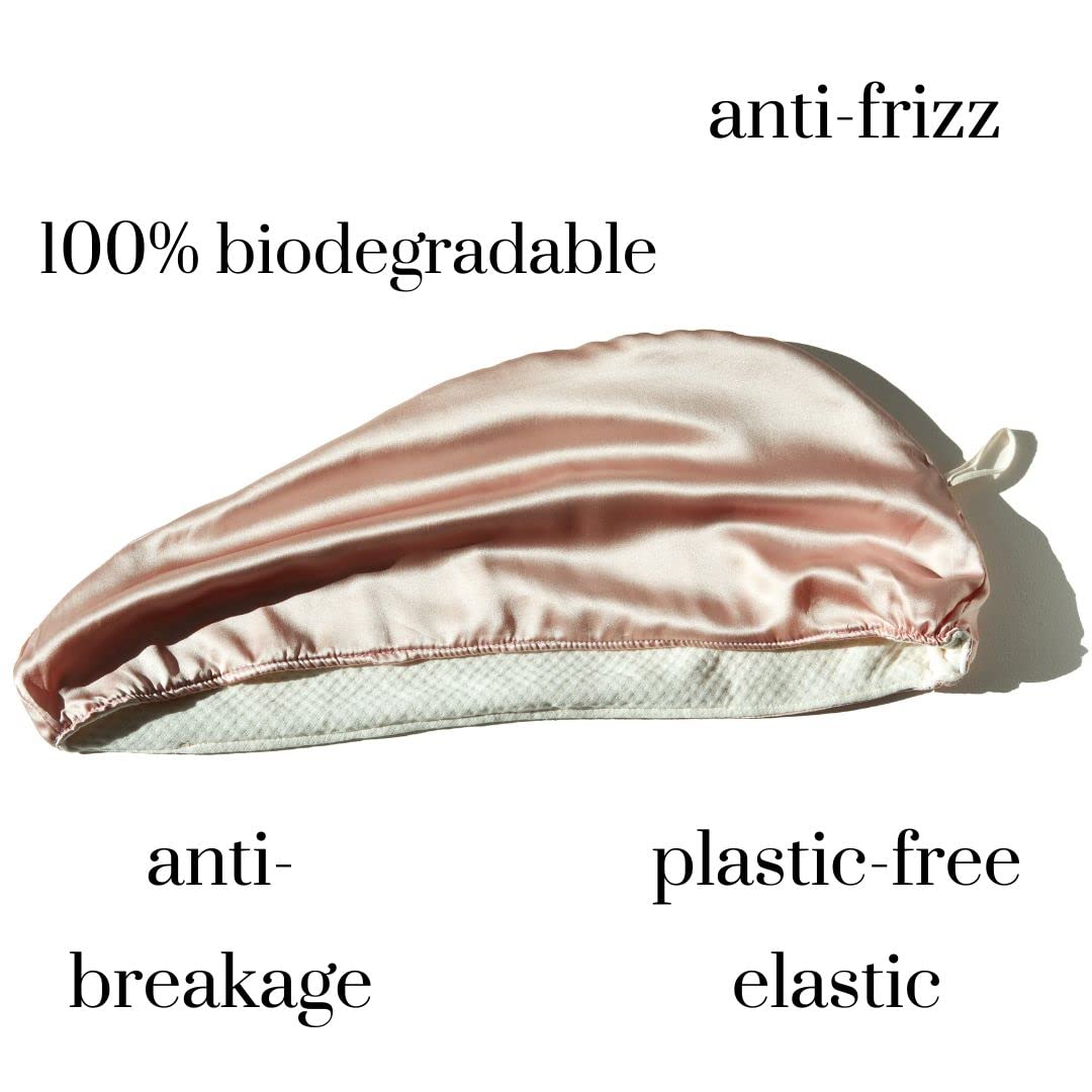 Lifestyle image of Cool Mom's Closet Pure Silk Hair Towel in use