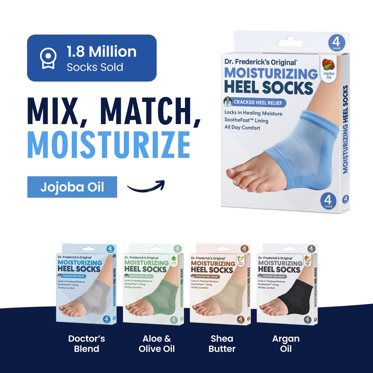 Lifestyle image of Dr. Frederick's heel socks being used at home