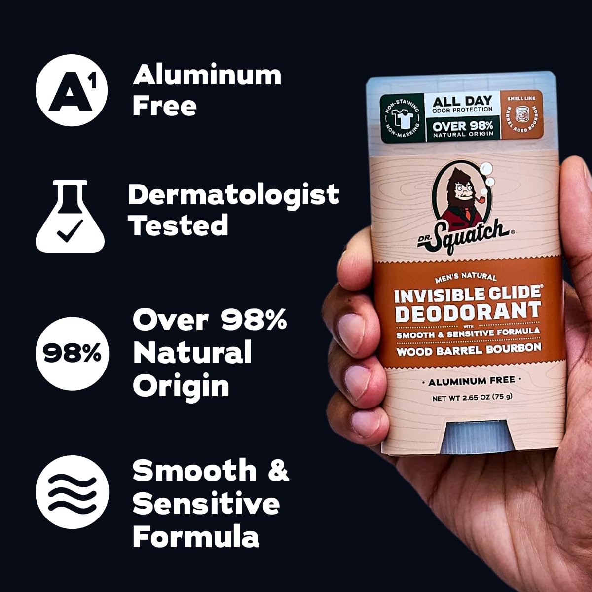 Lifestyle image of Dr. Squatch deodorant in bathroom