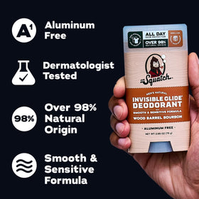 Lifestyle image of Dr. Squatch deodorant in bathroom