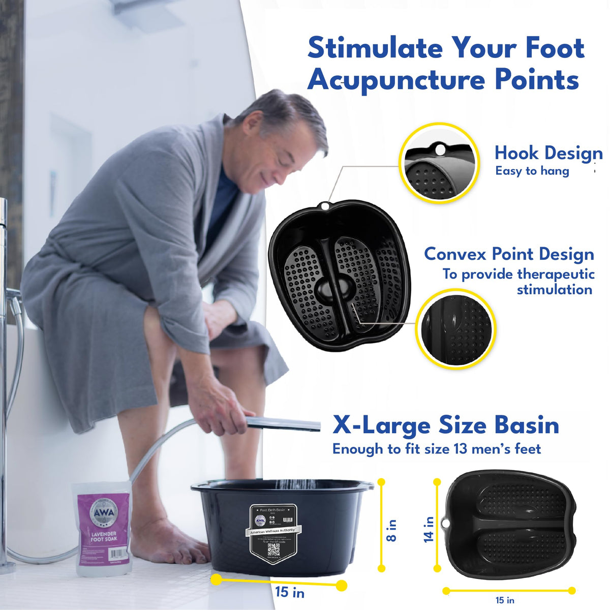 Lifestyle image of feet soaking in the Extra Large Foot Soaking Tub