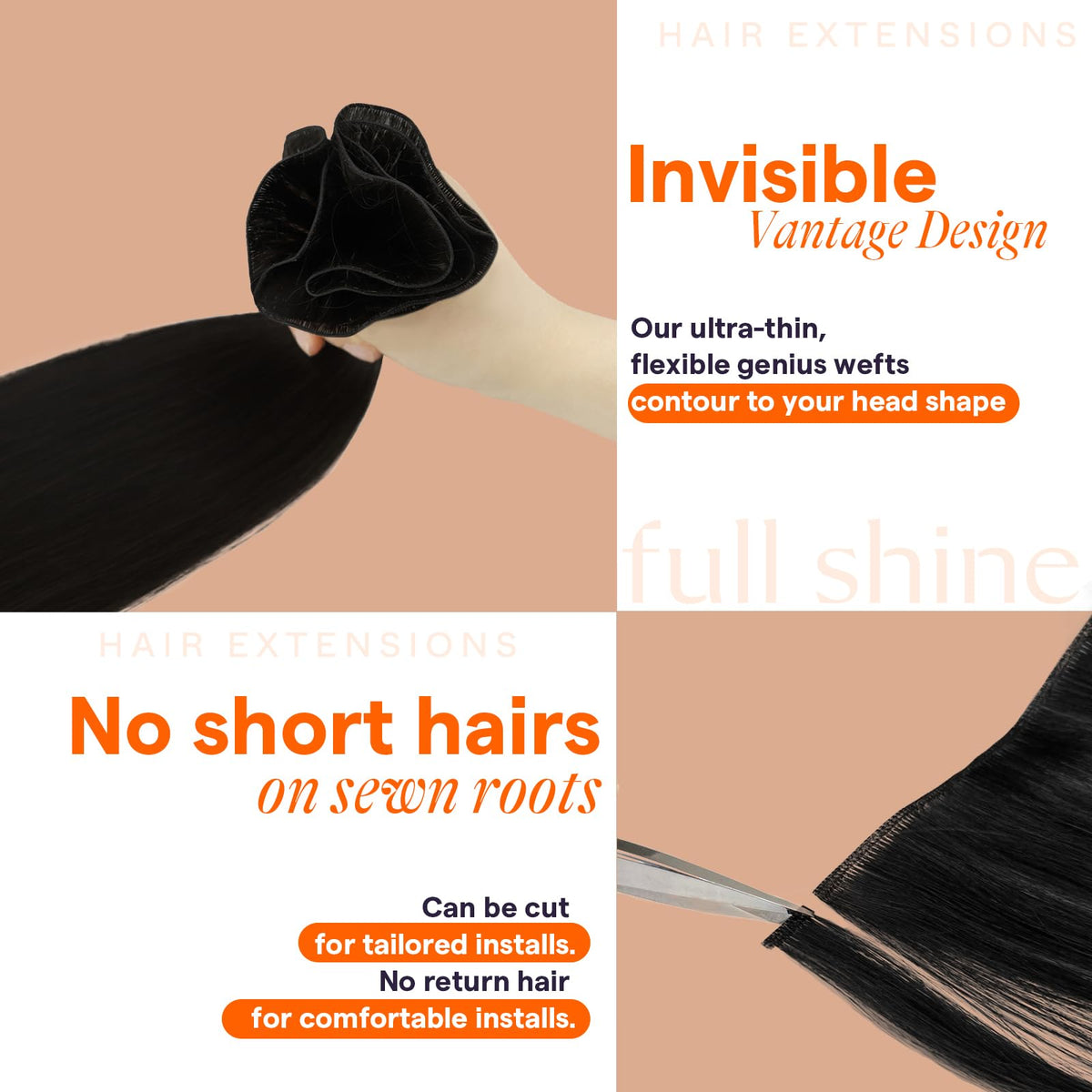 Lifestyle image of Full Shine Genius Weft Hair Extensions styled